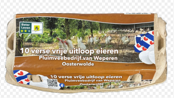 Vrije uitloop eieren wit verpakt(10-ers)
