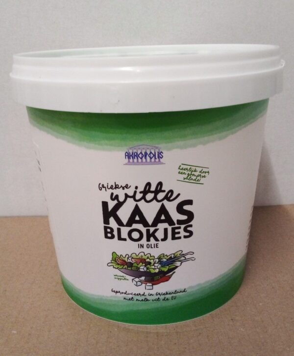 Feta blokjes gekruid op olie 1,5 kg.