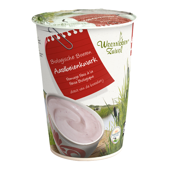 W.R. EKO kwark aardbei 500 gr.