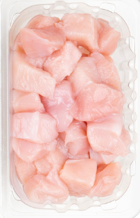 Kip Filetblokjes naturel Schaal p/kg