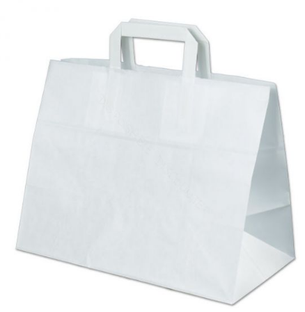 Draagtas papier wit 32x17x28 250 st.