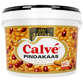 * Calve pindakaas emmer 10 kg.