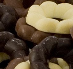 Kerstkransjes puur/wit/melk 125 gr.