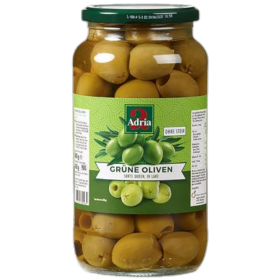 Olijven groen z. pit glas 935 ml.