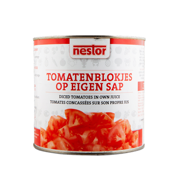 Tomatenblokjes Deliterra blik 3 ltr.