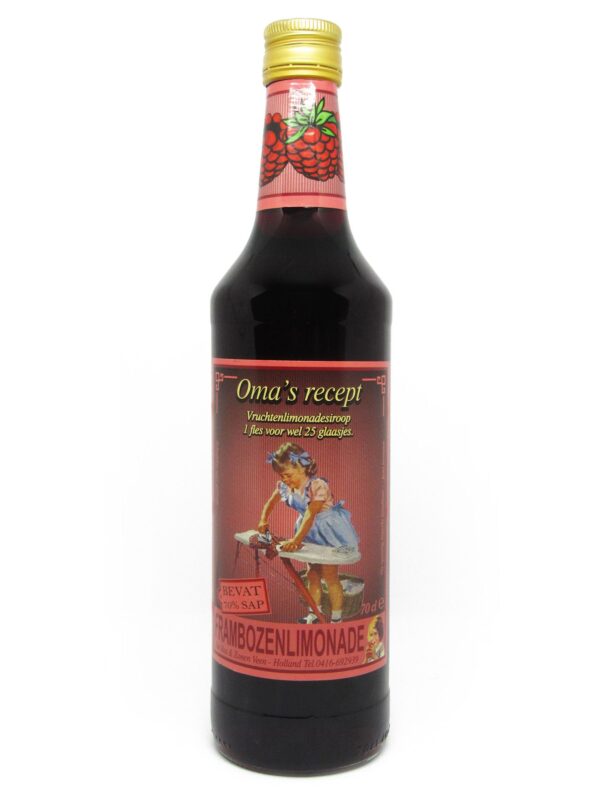 Oma's recept frambozensiroop 70 cl.
