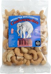 Cashewnoten gezouten BIO 12x100 gr.