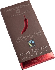 Chocolate bar dark 72%   Chili BIO 11x10