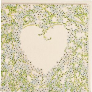 Postkaart hart bloemen  5x1 stuks