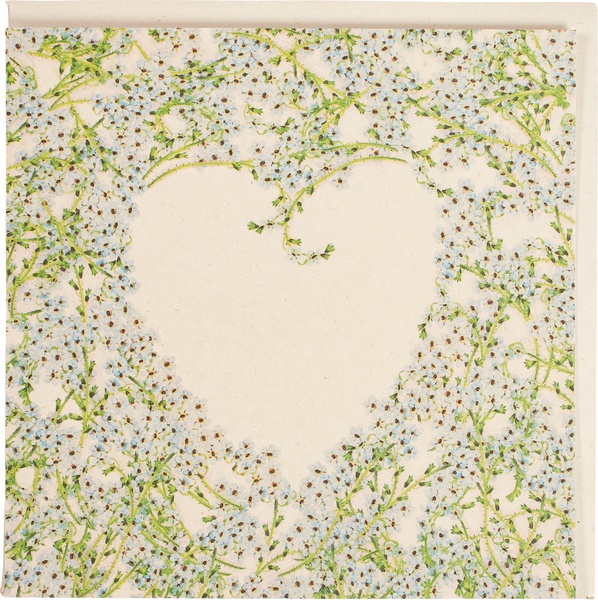 Postkaart hart bloemen  5x1 stuks