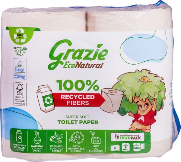 Toiletpapier 2 laags 8  6x8 stuks