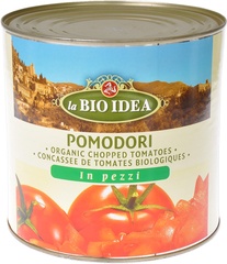 Tomatenstukjes in blik BIO 6x2.5 kg.