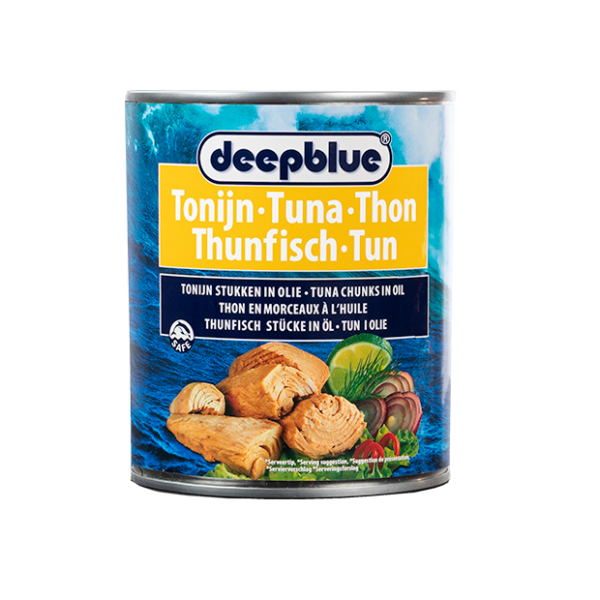 Tonijn skj chunks olie Deepblue 800 gr.