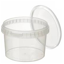 Plastic kuip met deksel 450cc. 50st.