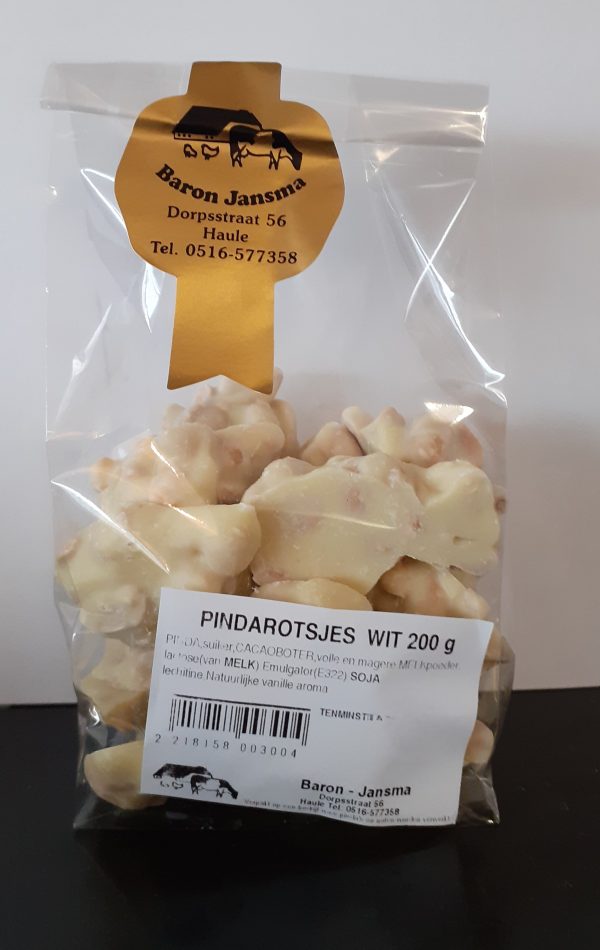 Chocolade pindarotsjes wit 200 gr.