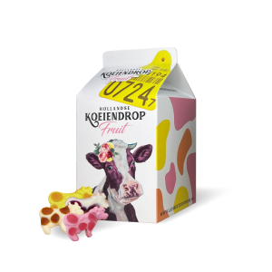 Koeiendrop melkpak Fruit 200 gr.