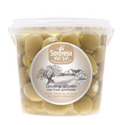 Olijven Groen met geitenkaas 1kg.