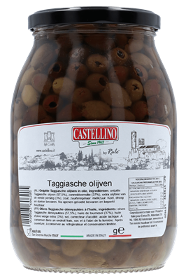 Olijven Taggia z. pit e.v. olie 2750 gr.