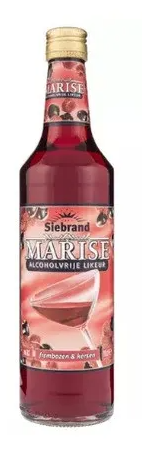 Alcoholvrije likeur framb/kers 70cl.