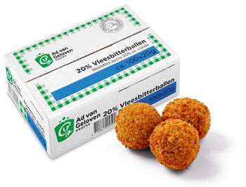 Bitterballen 20% vlees 100x20gr.