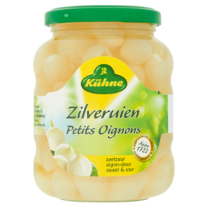 Zilveruitjes zoetzuur Kuhne  6x370 ml.