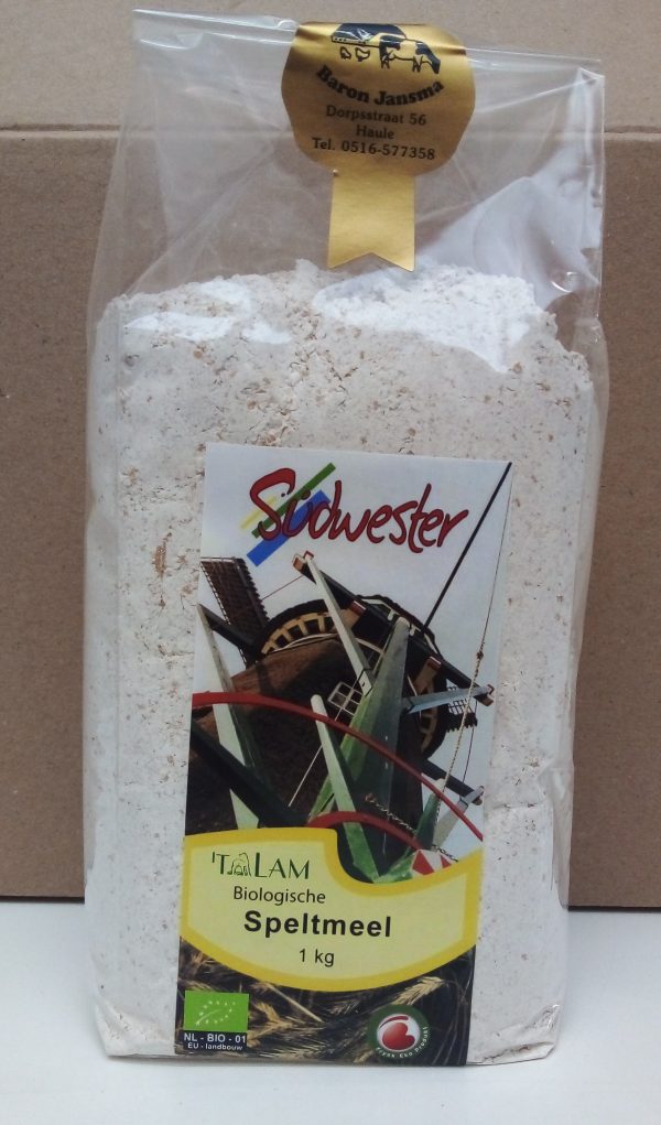 Speltmeel volkoren Bio 't Lam 1 kg.