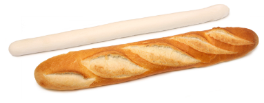 Stokbrood wit ongerezen 54cm 25x525gr.