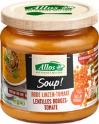 Rode Linzen Tomaten soep BIO 6x350 ml.
