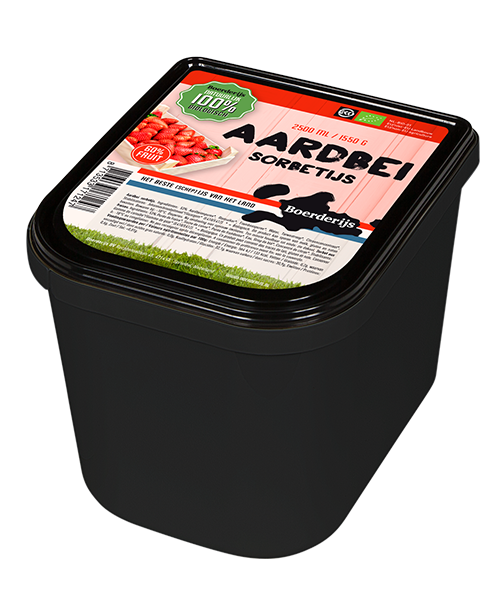 Bio Sorbetijs aardbei 2x2500 ml.