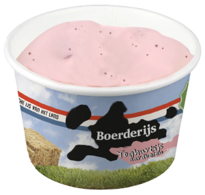 Bio Yoghurtijs aardbei beker 12x120 ml.