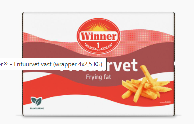Winner frituurvet vast doos 4x2.5kg.