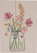 Postkaart bloemen in glas  10x1 stuks