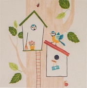 Kaart vogelhuisjes  5x1 stuks