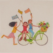 Dubbele kaart fiets feestje 5x1 stuks