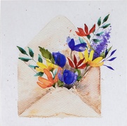 Dubbele kaart envelop bloemen 5x1 stuks