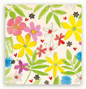 Kaart wilde bloemen hartjes  5x1 stuks
