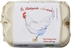 Eieren wit verpakt 6 st BIO 1x6 stuks