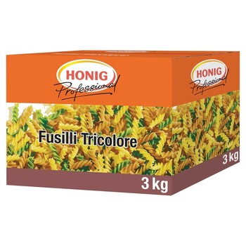 Fusilli tricolore Honig 3 kg.