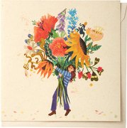 Kaart vrouw bos bloemen 10x1 stuks