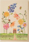 Kaart huisje bloemen dieren  10x1 stuks
