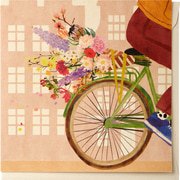 Kaart man bloemen fiets  10x1 stuks