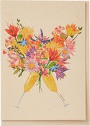 Kaart proost vol bloemen  10x1 stuks