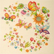 Kaart vlinders en bloemen  10x1 stuks