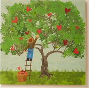 Kaart hartjes boom plukken  10x1 stuks