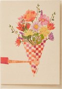 Kaart frietzak vol bloemen  10x1 stuks