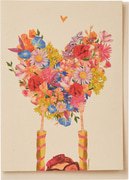 Kaart hart bloemen  10x1 stuks