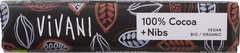 Cocoladereepje cacao nibs puur BIO 24x25